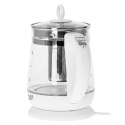 Adler Kettle AD 1299 Electric, 2200 W, 1.5 L, Glass/Stainless steel, 360° rotational base, White