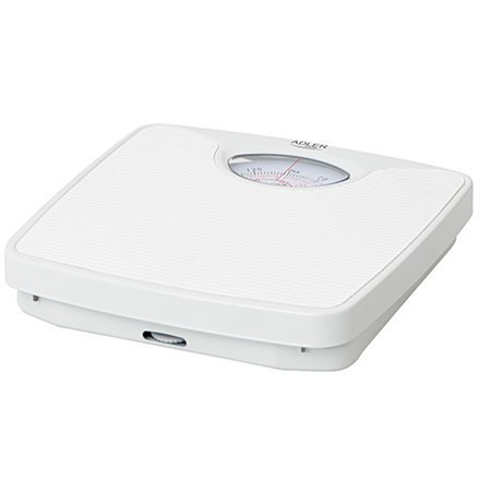 Adler Mechanical bathroom scale AD 8151w Maximum weight (capacity) 130 kg, Accuracy 1000 g, White