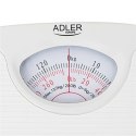 Adler Mechanical bathroom scale AD 8151w Maximum weight (capacity) 130 kg, Accuracy 1000 g, White