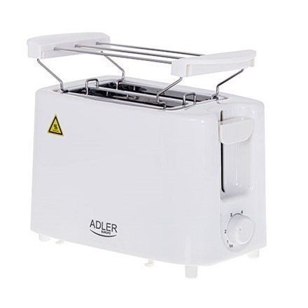 Adler Toaster AD 3223	 Power 750 W, Number of slots 2, Housing material Plastic, White