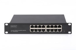 Digitus 16-port Gigabit Ethernet Switch DN-80115 10/100/1000 Mbps (RJ-45), Unmanaged, Rack mountable, Power supply type Internal