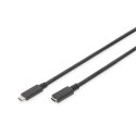 Digitus USB Type-C Extension Cable AK-300210-020-S USB Male 2.0 (Type C), USB Female 2.0 (Type C), Black, 2 m