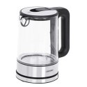 Mesko Kettle MS 1301b Electric, 1850 W, 1.7 L, Glass/Stainless steel, 360° rotational base, Black