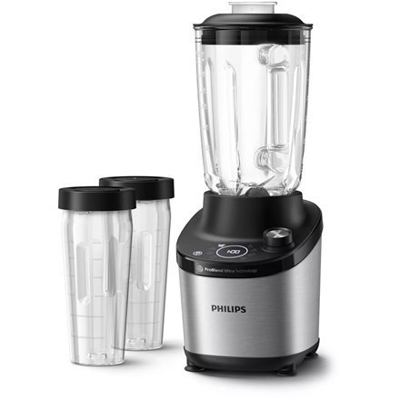 Philips High Speed Blender HR3760/10 7000 Series Tabletop, 1500 W, Jar material Glass, Jar capacity 2 L, Ice crushing, Metal/Bl