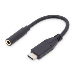 Digitus USB Type-C Audio adapter cable, Type-C - 3.5mm M/F, 0.2m, Audio input/output, Version 3.1 AK-300321-002-S	 Black, 3.5mm,