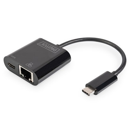 Digitus USB-Type-C Gigabit Ethernet Adapter + PD with power delivery function DN-3027	 Black