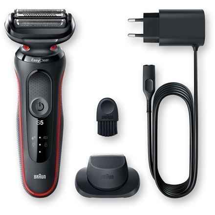 Braun Shaver 51-R1200s	 Operating time (max) 50 min, Wet & Dry, Black/Red