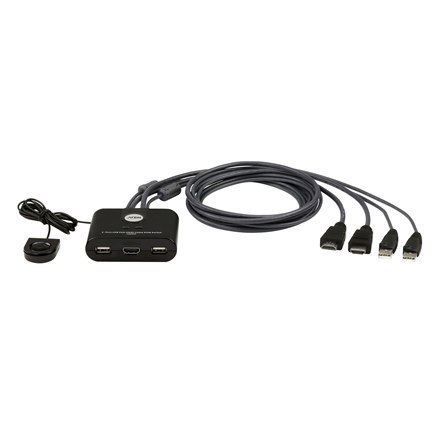 Aten 2-Port USB FHD HDMI Cable KVM Switch CS22HF