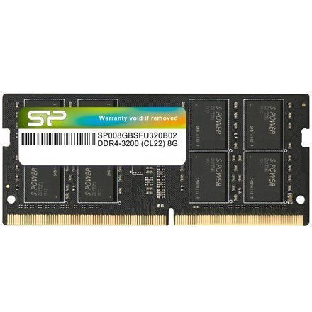 Silicon Power SP008GBSFU320X02 8 GB, DDR4, 3200 MHz, Notebook, Registered No, ECC No Silicon Power SP008GBSFU320X02 8 GB, DDR4, 3200 MHz, Notebook, Registered No, ECC No
