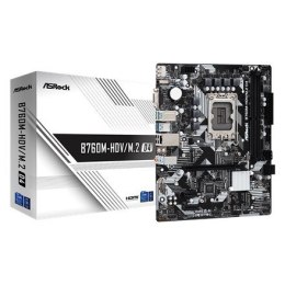 ASRock B760M-HDV/M.2 D4 Processor family Intel, Processor socket LGA1700, DDR4 DIMM, Memory slots 2, Supported hard disk drive