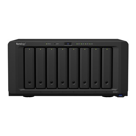 Synology Tower NAS DS1821+ Up to 8 HDD/SSD Hot-Swap, Ryzen V1500B Quad Core, Processor frequency 2.2 GHz, 4 GB, DDR4, RAID 0,1,5