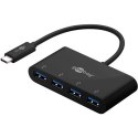 Goobay 4-Port USB-C Multiport Adapter 61073 Black, USB-A, Type-C