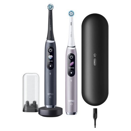 Zestaw Dwóch Szczoteczek Oral-B iO 9 Series Duo Rechargeable, For adults, Number of brush heads included 2, Black Onyx/Rose