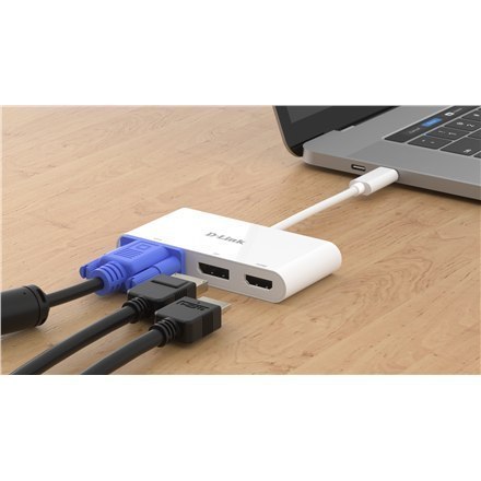 D-Link 3-in-1 USB-C to HDMI/VGA/DisplayPort Adapter DUB-V310 0.11 m D-Link 3-in-1 USB-C to HDMI/VGA/DisplayPort Adapter DUB-V310 0.11 m