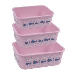 Stoneline Awave Set of storage box 21940 3 pc(s), Dishwasher proof, Rose