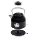 Adler Kettle with a Thermomete AD 1346b Electric, 2200 W, 1.7 L, Stainless steel, 360° rotational base, Black