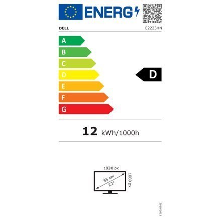 Dell Monitor E2223HN 21.5 ", VA, FHD, 1920 x 1080, 16:9, 10 ms, 250 cd/m², Black, 60 Hz, HDMI ports quantity 1