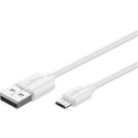 Goobay Micro USB charging and sync cable 43837 White, USB 2.0 micro male (type B), USB 2.0 male (type A)