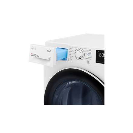 LG Dryer Machine RH80V3AV6N Energy efficiency class A++, Front loading, 8 kg, LED touch screen, Depth 69 cm, Wi-Fi, White LG Dryer Machine RH80V3AV6N Energy efficiency class A++, Front loading, 8 kg, LED touch screen, Depth 69 cm, Wi-Fi, White