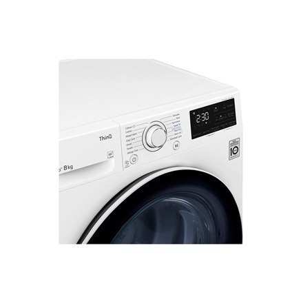 LG Dryer Machine RH80V3AV6N Energy efficiency class A++, Front loading, 8 kg, LED touch screen, Depth 69 cm, Wi-Fi, White LG Dryer Machine RH80V3AV6N Energy efficiency class A++, Front loading, 8 kg, LED touch screen, Depth 69 cm, Wi-Fi, White