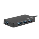 Natec USB 3.0 HUB, Silkworm, 4-Port, Black