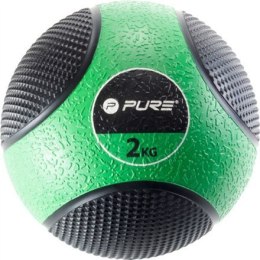 Pure2Improve Medicine Ball, 2 kg Black/Green, Rubber