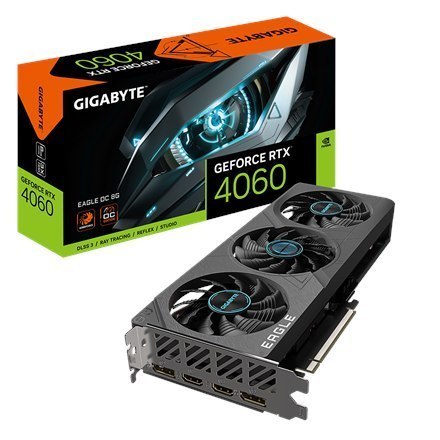 Gigabyte GV-N4060EAGLE OC-8GD 1.0 NVIDIA, 8 GB, GeForce RTX 4060, GDDR6, 	 PCI-E 4.0, HDMI ports quantity 2, Memory clock speed