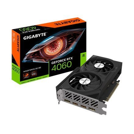 Gigabyte GV-N4060WF2OC-8GD 1.0 NVIDIA, 8 GB, GeForce RTX 4060, GDDR6, 	 PCI-E 4.0, HDMI ports quantity 2, Memory clock speed 170