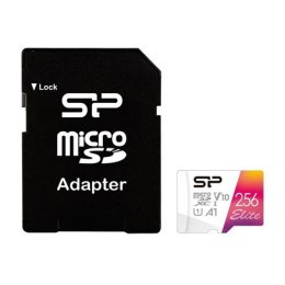 Silicon Power microSDHC UHS-I Memory Card Elite 256 GB, microSDHC/SDXC, Flash memory class 10