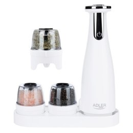 Adler Electric Salt and pepper grinder AD 4449w 7 W, Housing material ABS plastic, Lithium, Matte White