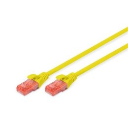 Digitus CAT 6 U-UTP Patch cord, PVC AWG 26/7, Modular RJ45 (8/8) plug, 2 m, Yellow