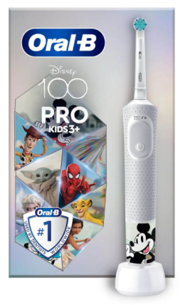 Oral-B Vitality PRO Kids Disney 100 Electric Toothbrush with Travel case, White