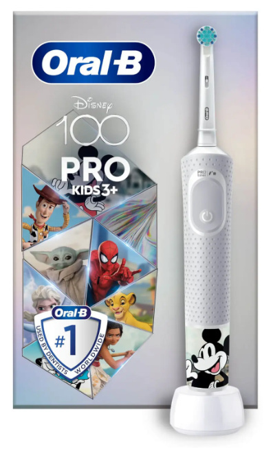 Oral-B Vitality PRO Kids Disney 100 Electric Toothbrush with Travel case, White