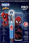 Oral-B Vitality PRO Kids Spiderman Electric Toothbrush with Travel Case, Blue