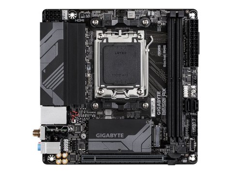 Gigabyte | B650I AX 1.0 | Rodzina procesora AMD | Gniazdo procesora AM5 | Pamięć DDR5 DIMM | Obsługiwane interfejsy dysków tward