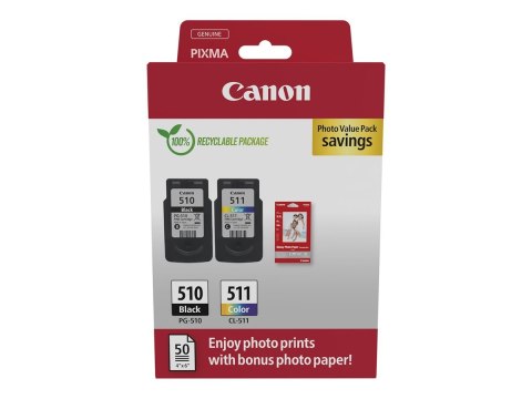 Canon PG-510/CL-511 Ink Cartridge + Photo Paper Value Pack