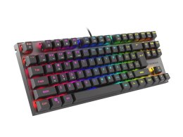 Klawiatura Mechaniczna do Gry Genesis THOR 303 TKL z Podświetleniem RGB LED, Klawiatura Gamingowa, Layout US, Kolor Czarny, Prze