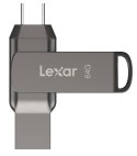 Lexar | Pendrive 2 w 1 | JumpDrive Dual Drive D400 | 64 GB | USB 3.1 | Szary