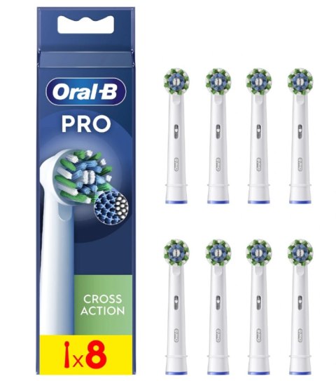 Oral-B | Wymienne główki szczoteczki do zębów | EB50RX-8 Cross Action Pro | Główki | Dla dorosłych | Liczba główek szczoteczki w