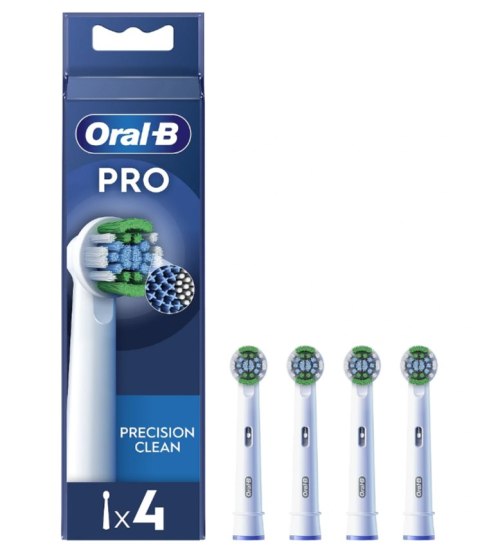 Oral-B | Zestaw szczoteczek Precision Clean | EB20RX-4 | Główki | Dla dorosłych | Liczba główek szczoteczki w zestawie 4 | Biały