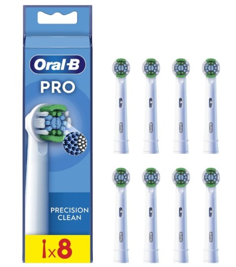 Oral-B | Zestaw szczoteczek Precision Clean | EB20RX-8 | Główki | Dla dorosłych | Liczba główek szczoteczki w zestawie 8 | Biały