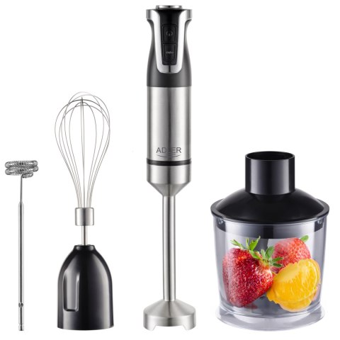 Adler | AD 4627 | Hand Blender Set | 1800 W | Number of speeds 20 | Turbo mode | Chopper | Stainless Steel/Black