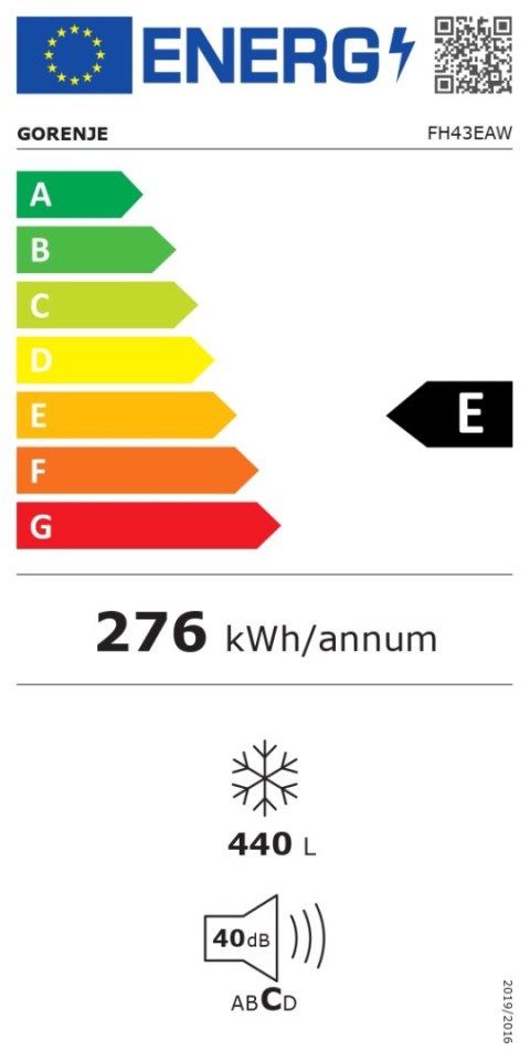 Zamrażarka Gorenje | FH43EAW | Klasa efektywności energetycznej E | Komoda | Wolnostojąca | Wysokość 85,8 cm | Pojemność całkowi Zamrażarka Gorenje | FH43EAW | Klasa efektywności energetycznej E | Komoda | Wolnostojąca | Wysokość 85,8 cm | Pojemność całkowi