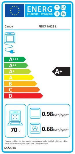 Piekarnik | FIDCP N625 L | 70 L | Elektryczny | Aquactiva | Mechaniczny i elektroniczny | Funkcja pary | Wysokość 59,5 cm | Szer