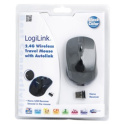 Logilink Maus optisch Funk 2.4 GHz wireless, Black, 2.4GH wireless mini Mysz with autolink