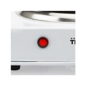 Płyta grzewcza Tristar KP-6185 Number of burners/cooking zones 1, Stainless steel, Control type Rotary, Black, Biały