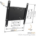 Vogels Wall mount, MA2010-A1 Tilt, Tilt, 26-40 ", Maximum weight (capacity) 30 kg, VESA 100x100, 100x200, 200x100, 200x200 mm, B