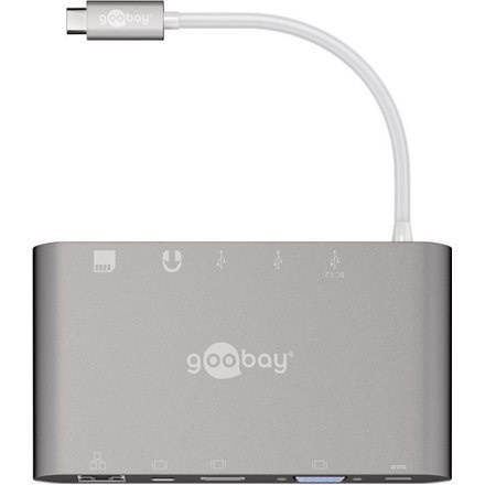 Goobay USB-C All-in-1 Multiport Adapter 62113 USB Type-C, 0.13 m, Silver