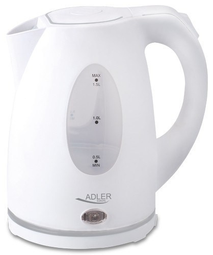 Adler AD 1207 Standard czajnik, Plastic, Biały, 2000 W, 1.5 L, 360° rotational base